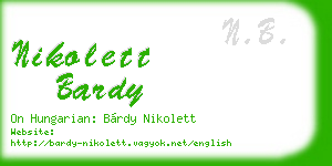 nikolett bardy business card
